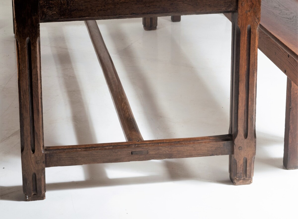 Antique French Oak Farmhouse Kitchen Prep Dining Table with 8 Drawers | 8 Person - Image 9