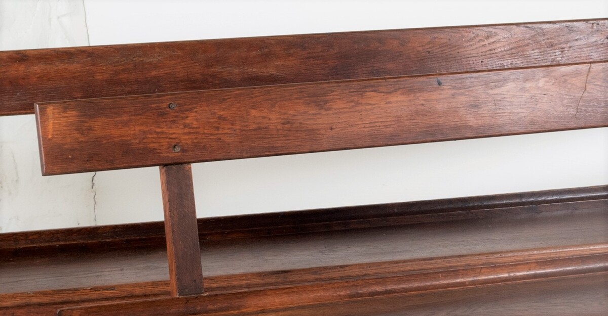 A Pair of Long Antique English Oak Refectory Benches with Back | Dining Room Seating Bench - Image 12