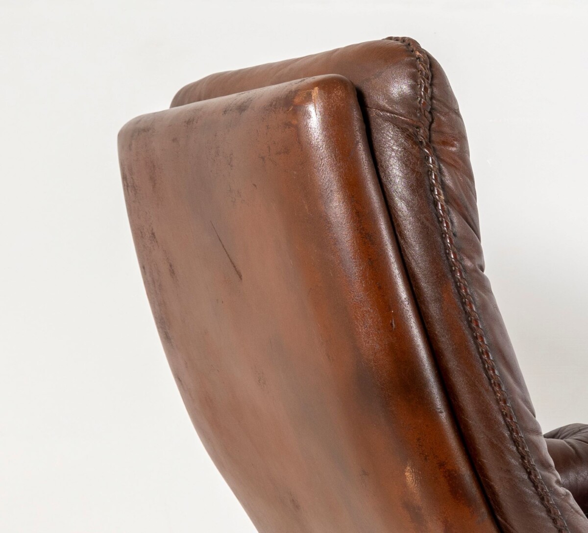 1960s Mid Century Brown Leather Chrome Swivel Chair by Sweedish Designer Arne Norell for Vatne Møbler Norway - Image 8