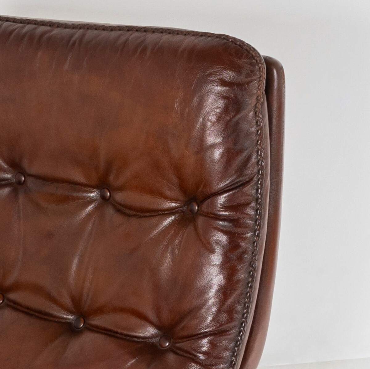 1960s Mid Century Brown Leather Chrome Swivel Chair by Sweedish Designer Arne Norell for Vatne Møbler Norway - Image 6