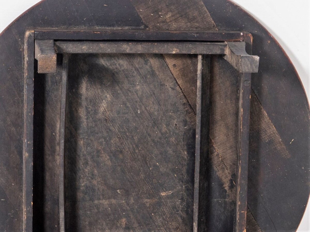 Traditional Japanese Chabudai Short Leg Folding Tea Table with Original Red Lacquered Japanned Top - Image 4