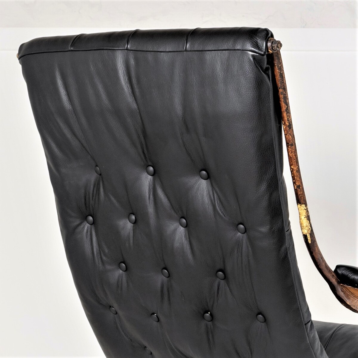 Historic 19th Century Antique Iron Frame Leather Sling Rocking Chair by R W Winfield of England - Image 5
