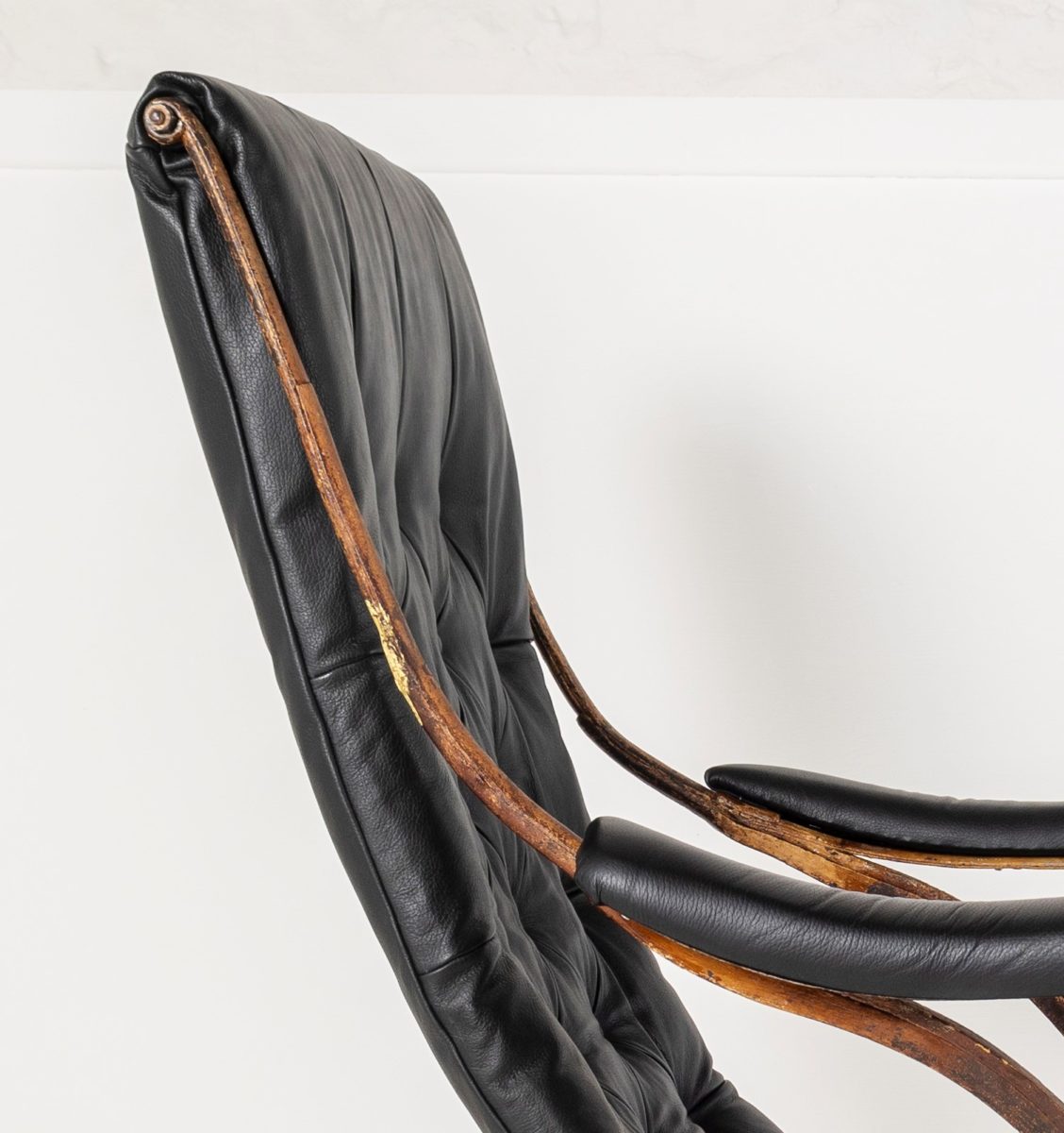 Historic 19th Century Antique Iron Frame Leather Sling Rocking Chair by ...