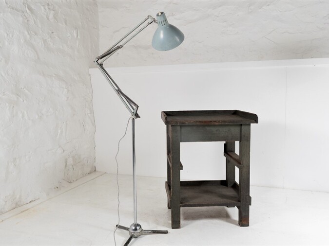 Mid Century Floor Standing Industrial Anglepoise 1001 Lamp on Heavy Tripod Base