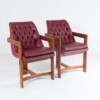 An Exceptional Pair of Bauhaus Influenced Teak Leather Library Study Chairs - Image 16