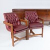 An Exceptional Pair of Bauhaus Influenced Teak Leather Library Study Chairs - Image 5