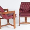 An Exceptional Pair of Bauhaus Influenced Teak Leather Library Study Chairs - Image 4