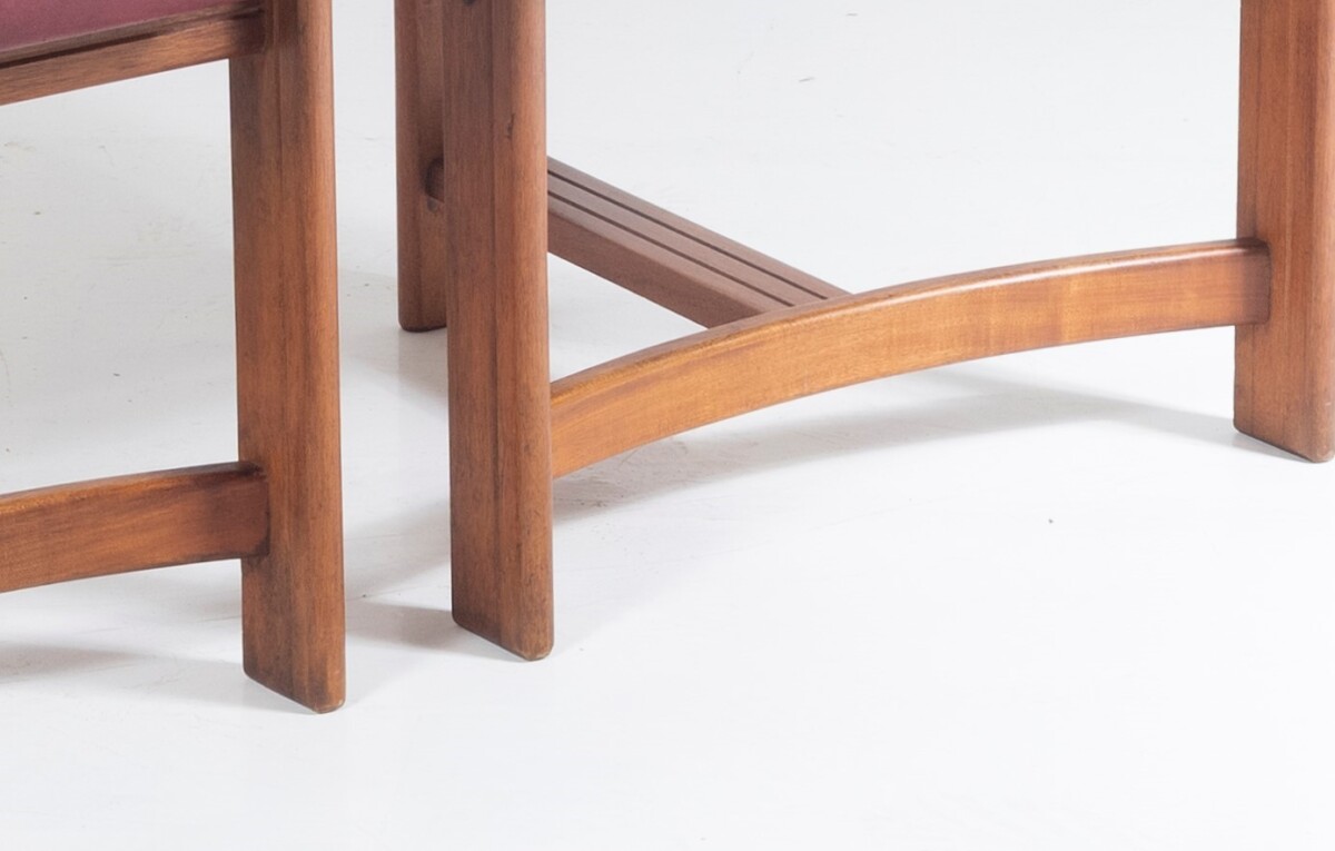 An Exceptional Pair of Bauhaus Influenced Teak Leather Library Study Chairs - Image 12