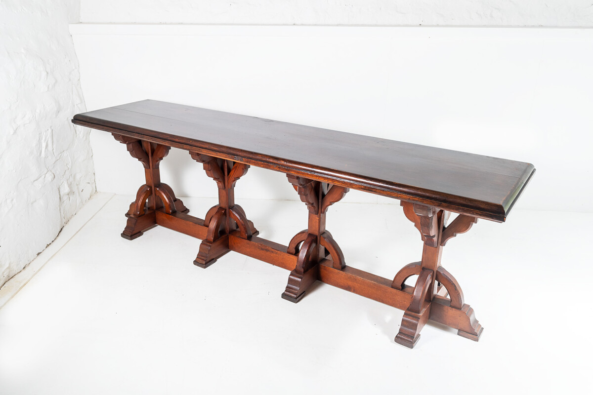 Large Scale Victorian Ecclesiastical Gothic Revival Aesthetic Centre Table in the Manner of A.W.N Pugin - Image 2