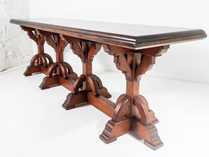 Large Scale Victorian Ecclesiastical Gothic Revival Aesthetic Centre Table in the Manner of A.W.N Pugin