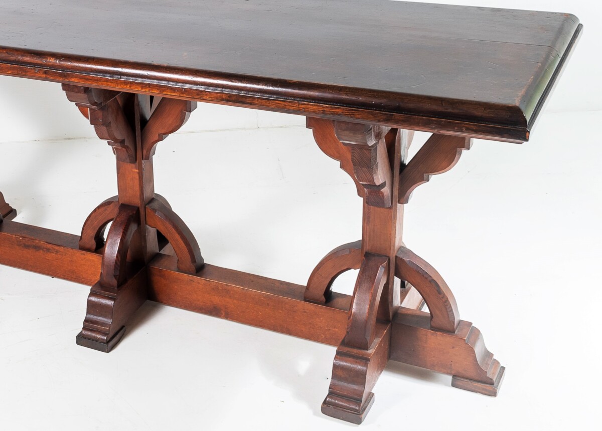 Large Scale Victorian Ecclesiastical Gothic Revival Aesthetic Centre Table in the Manner of A.W.N Pugin - Image 8