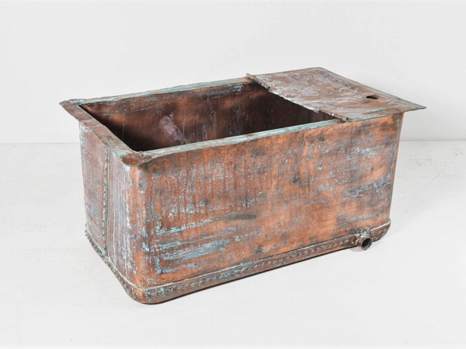 Very Large Early Victorian Decorative Copper House and Garden Planter | Unusual Size with Great Patina