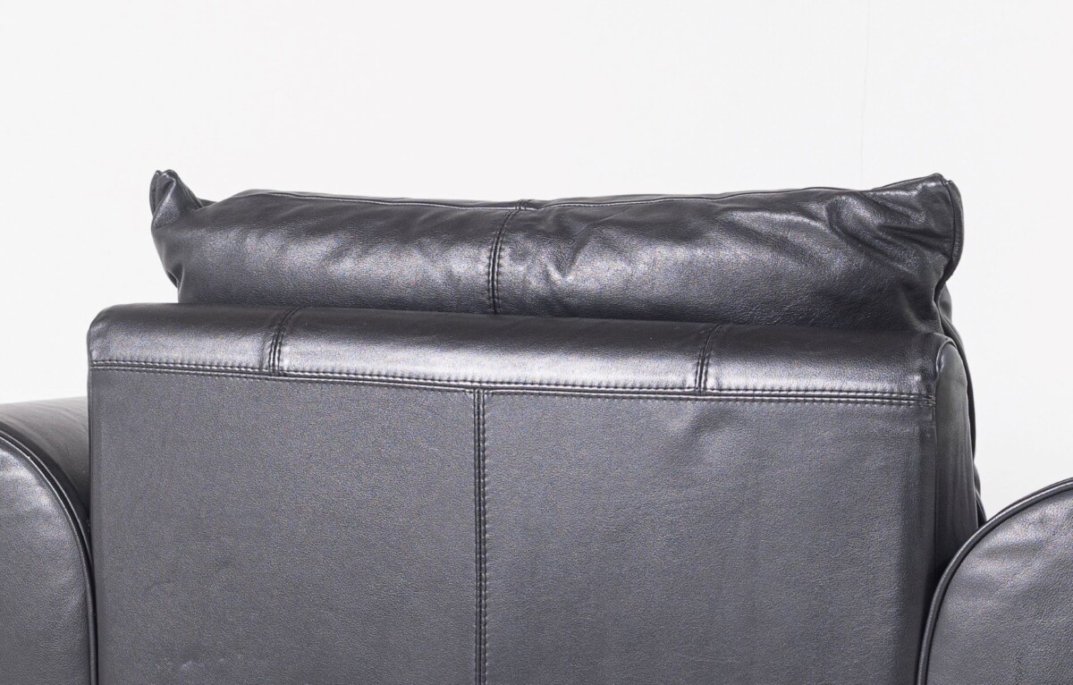 Large Vintage Black Leather Club Lounge Armchair by COR Germany - Image 5