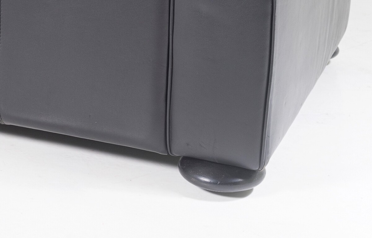 Large Vintage Black Leather Club Lounge Armchair by COR Germany - Image 11