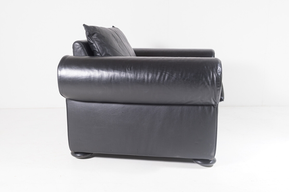 Large Vintage Black Leather Club Lounge Armchair by COR Germany - Image 10