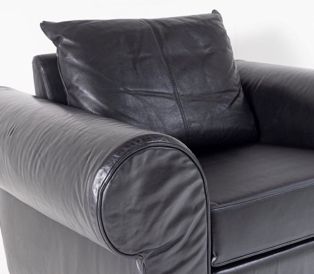 Large Vintage Black Leather Club Lounge Armchair by COR Germany - Image 3