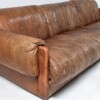 Superb Quality 1970s Mid Century Scandinavian Patchwork Brown Leather Sofa | Long 3 Seater