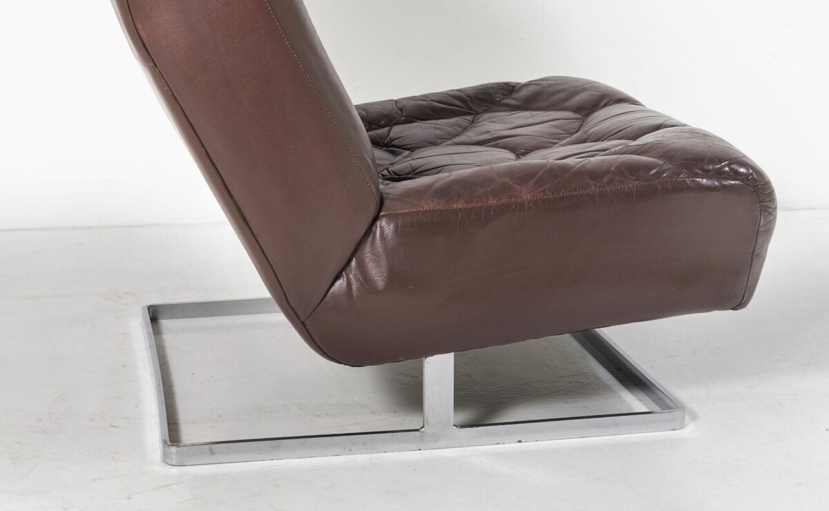 1970s Mid Century Tetrad Nucleus Modular Brown Leather Lounge Chair - Image 8