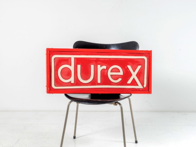 Large vintage illuminated Durex advertising sign LED light | Fun Retro Neon Signage