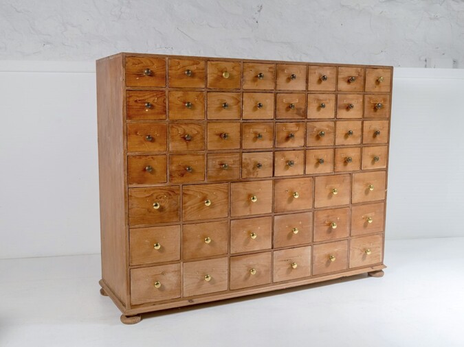 Large 19th Century 50 Bank of Drawers Shop Haberdashery Storage | Scottish Seed Merchant Cupboard