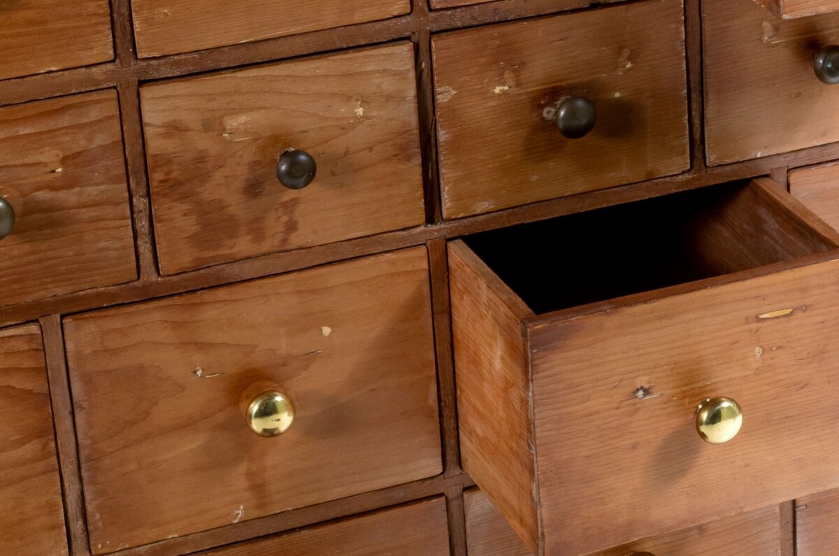 Large 19th Century 50 Bank of Drawers Shop Haberdashery Storage | Scottish Seed Merchant Cupboard - Image 7