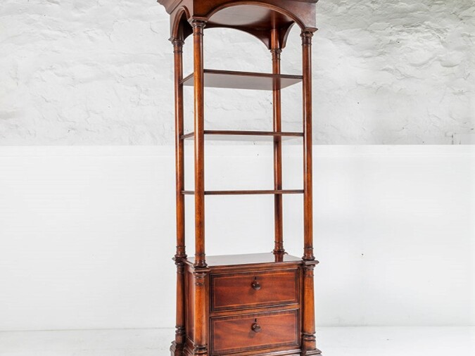 Tall American Mahogany Thomasville Tall Display Cabinet Unit in the Regency Style