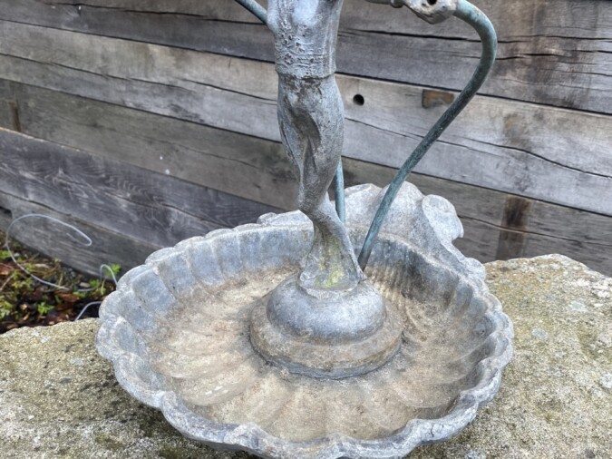 English Antique Lead Figural Fountainhead | Ornamental Garden Fountain Feature