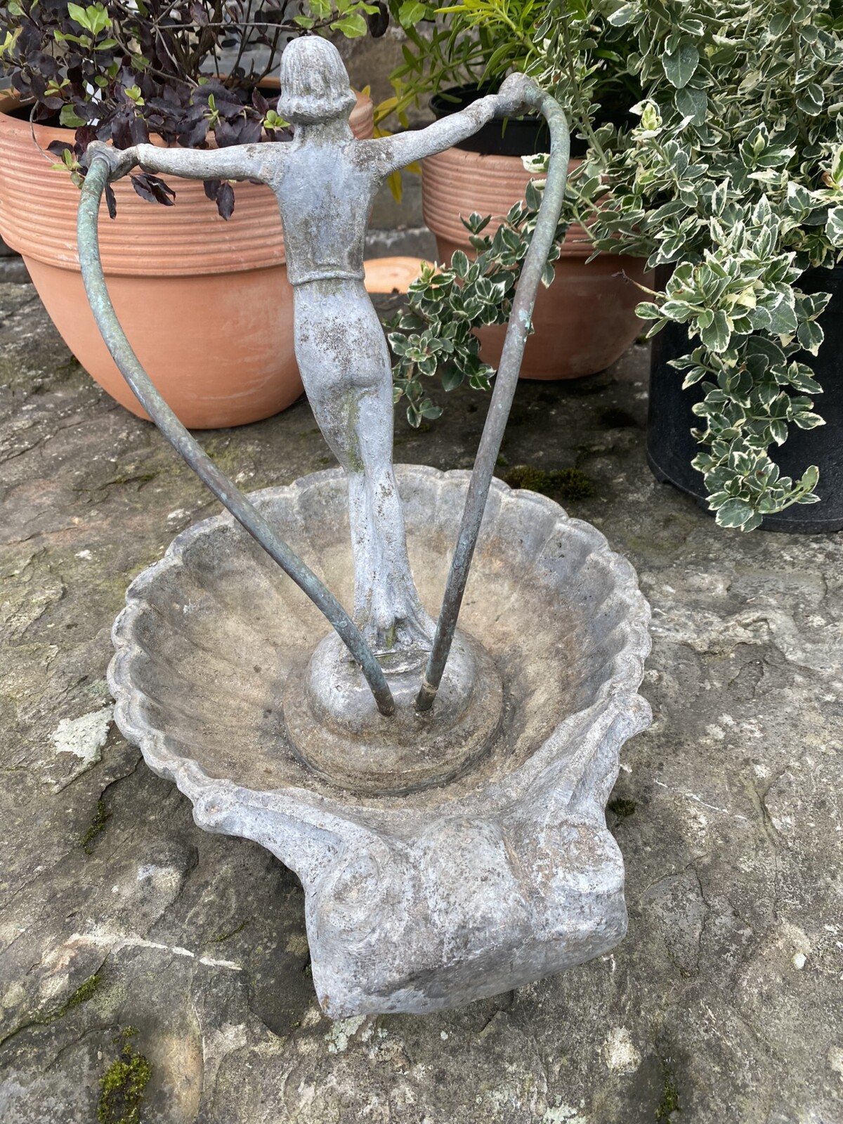English Antique Lead Figural Fountainhead | Ornamental Garden Fountain Feature - Image 13