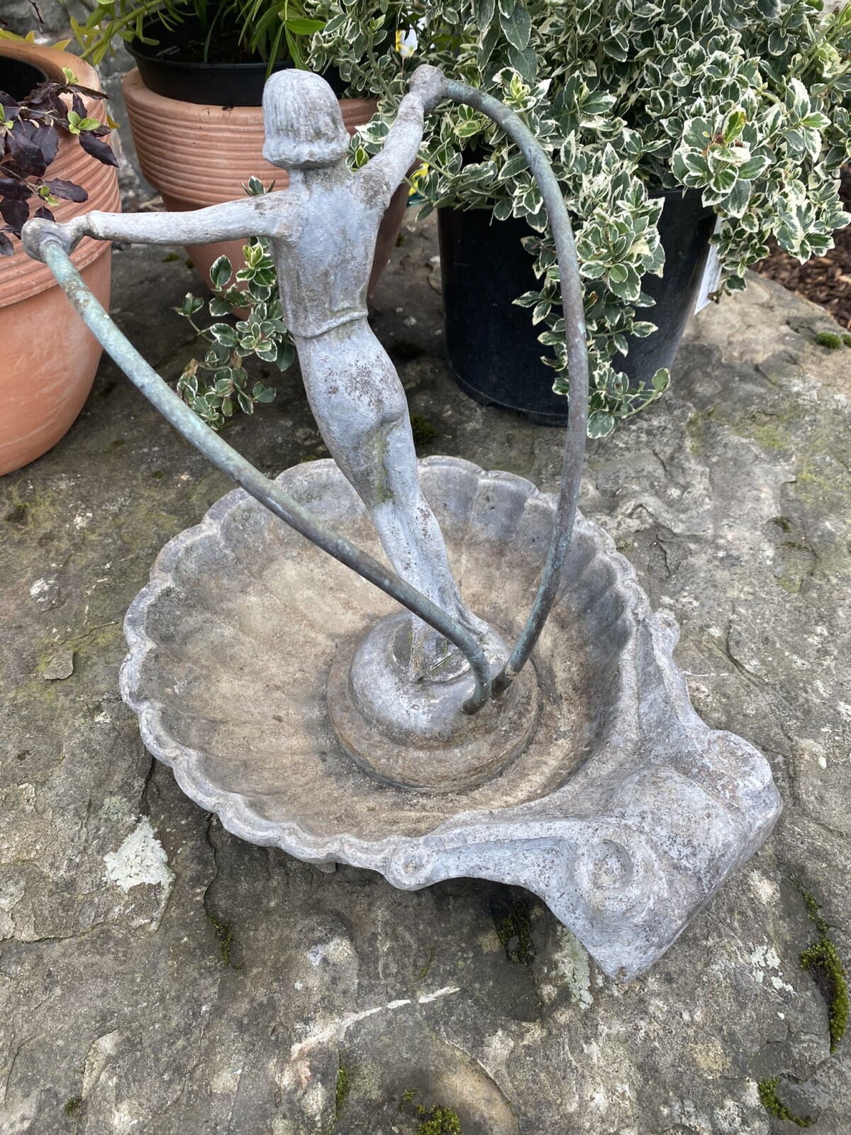 English Antique Lead Figural Fountainhead | Ornamental Garden Fountain Feature - Image 12