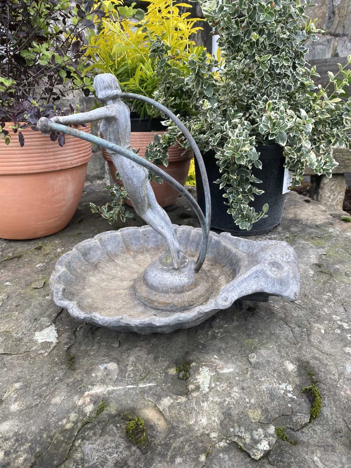 English Antique Lead Figural Fountainhead | Ornamental Garden Fountain Feature - Image 11