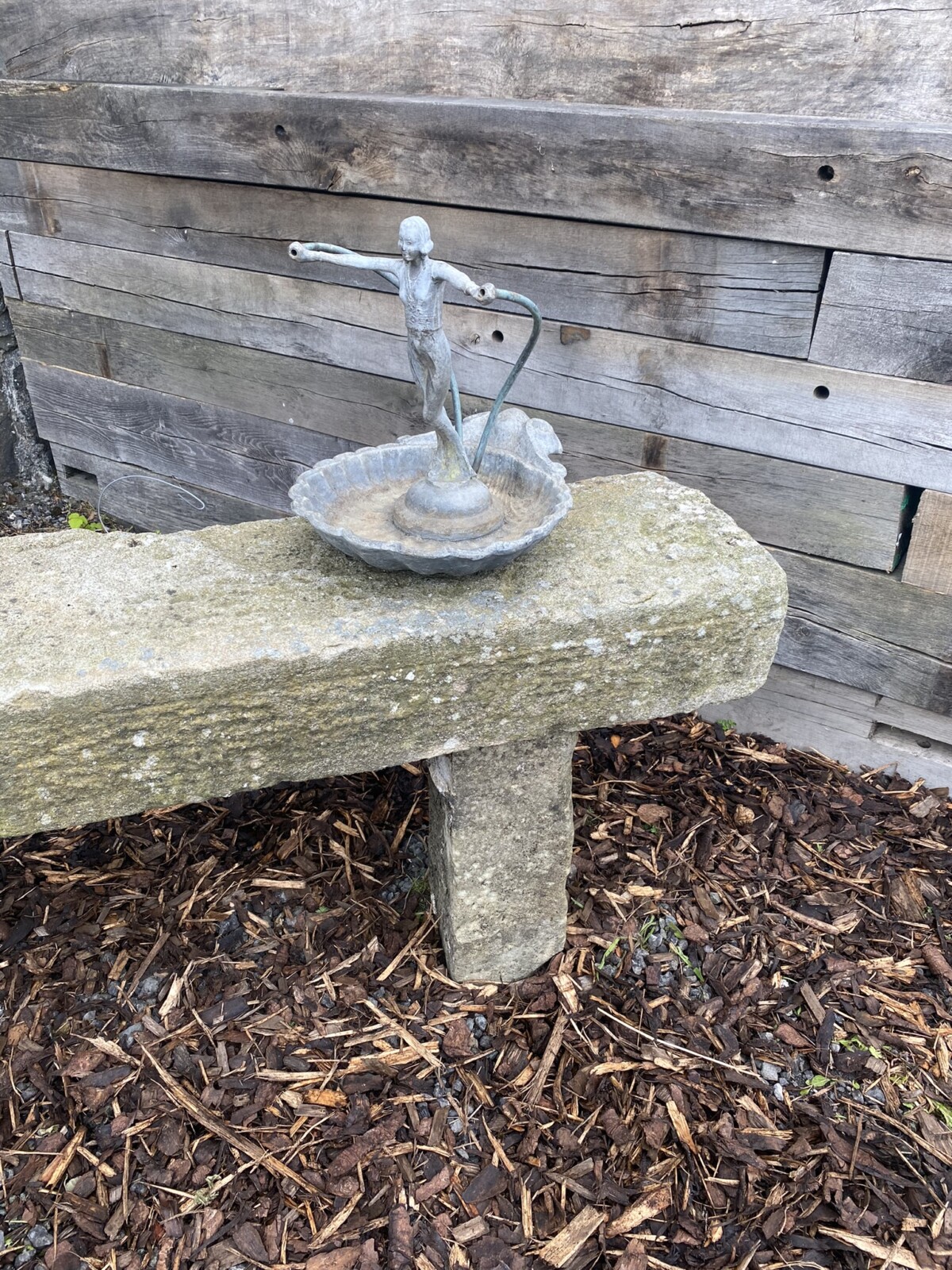 English Antique Lead Figural Fountainhead | Ornamental Garden Fountain Feature - Image 7