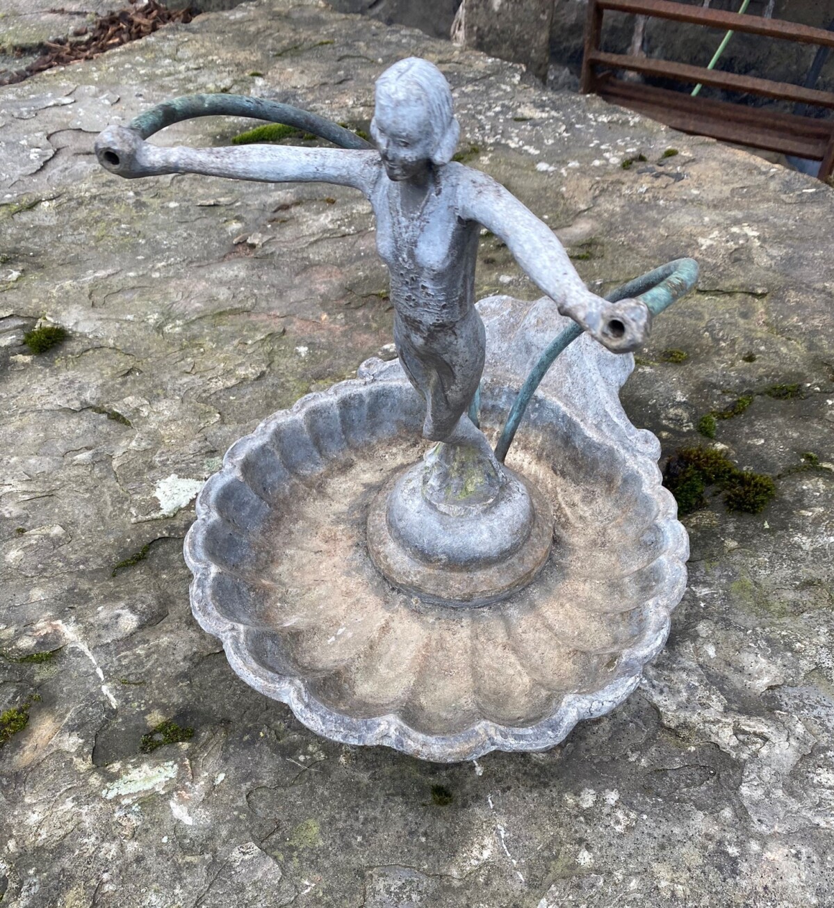 English Antique Lead Figural Fountainhead | Ornamental Garden Fountain Feature - Image 6