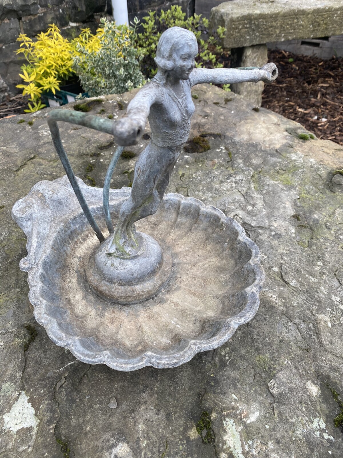 English Antique Lead Figural Fountainhead | Ornamental Garden Fountain Feature - Image 5