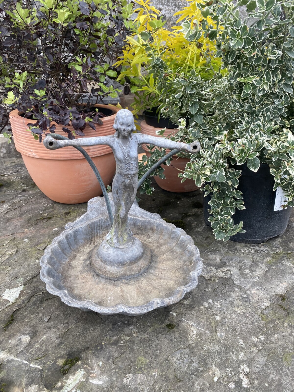 English Antique Lead Figural Fountainhead | Ornamental Garden Fountain Feature - Image 4
