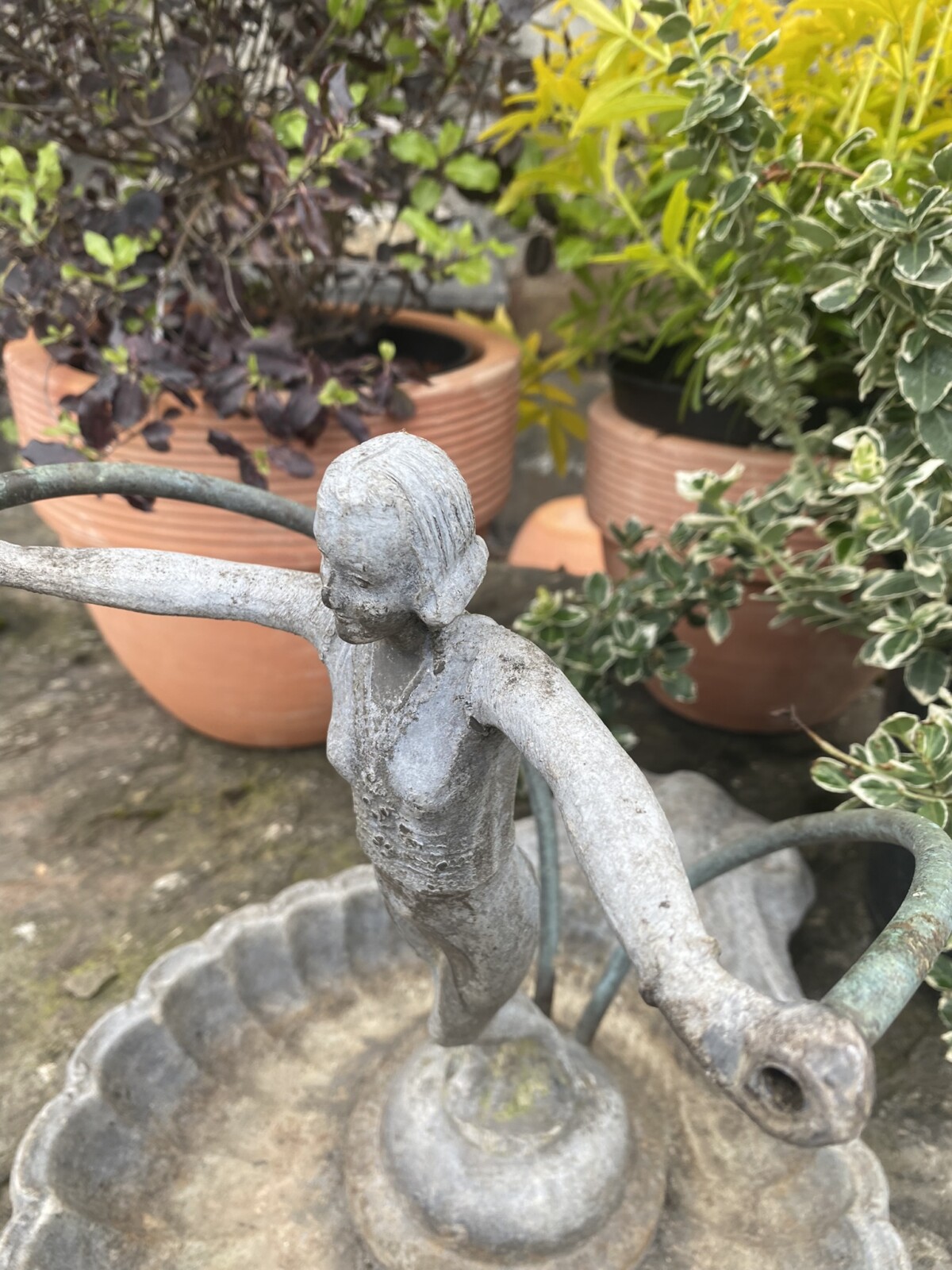 English Antique Lead Figural Fountainhead | Ornamental Garden Fountain Feature - Image 2