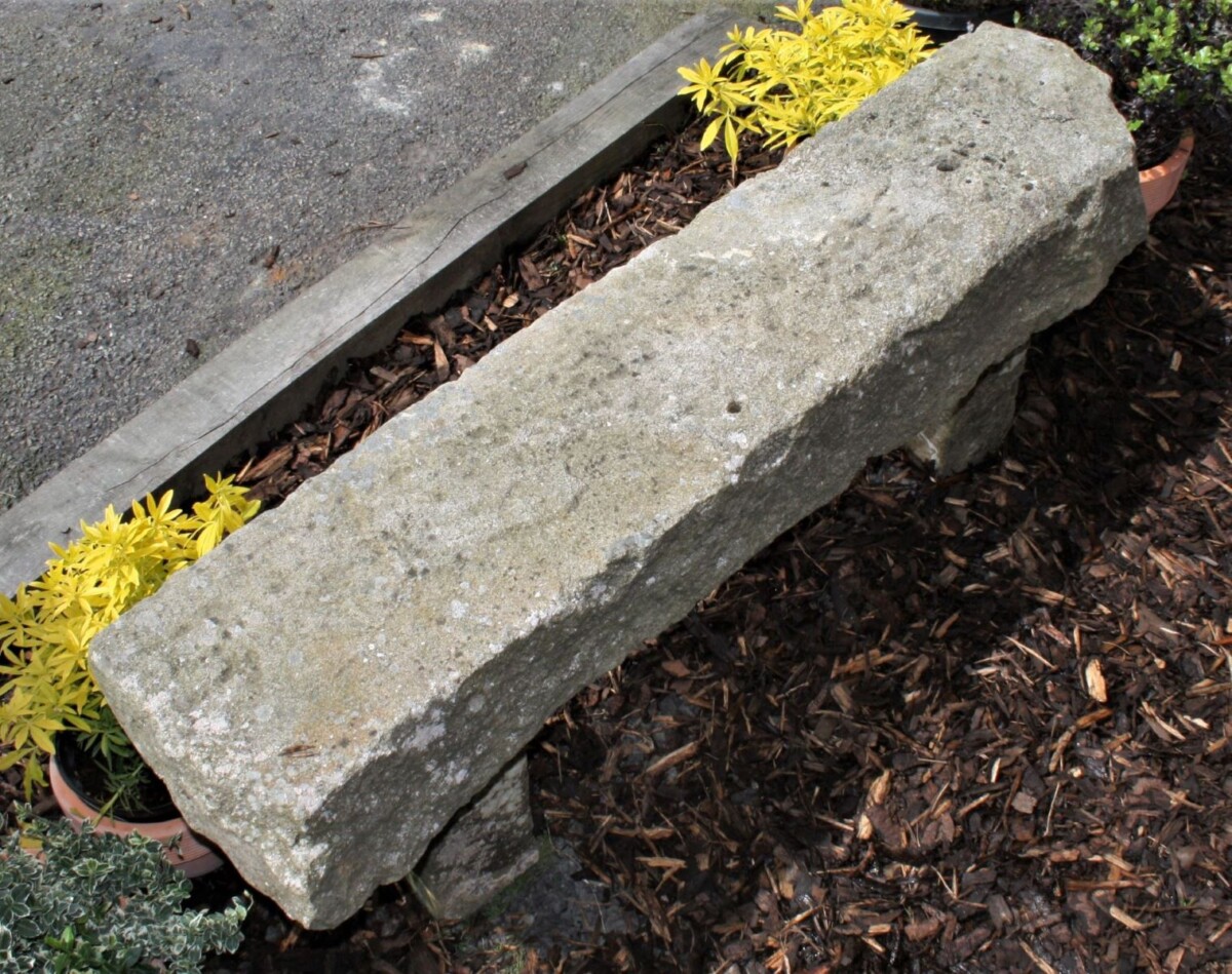 5ft Long Reclaimed Sandstone Garden Bench | Garden Seat | Weathered Garden Feature - Image 19
