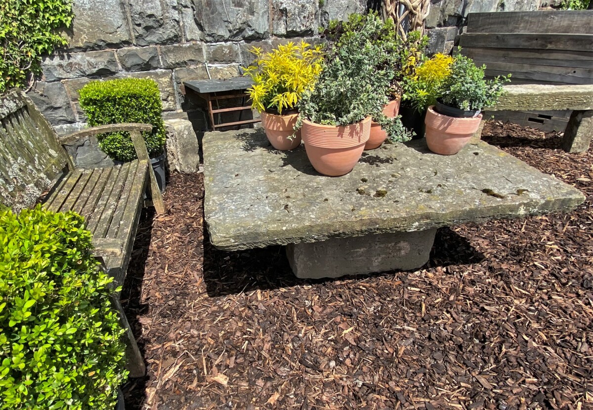 Large Reclaimed York Stone Garden Table | Weathered Sandstone Garden Feature - Image 17