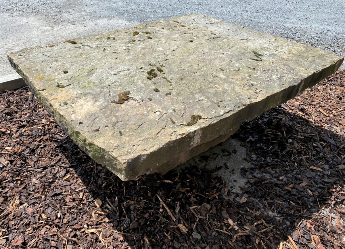 Large Reclaimed York Stone Garden Table | Weathered Sandstone Garden Feature - Image 12