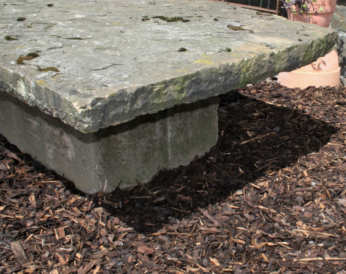 Large Reclaimed York Stone Garden Table | Weathered Sandstone Garden Feature - Image 9