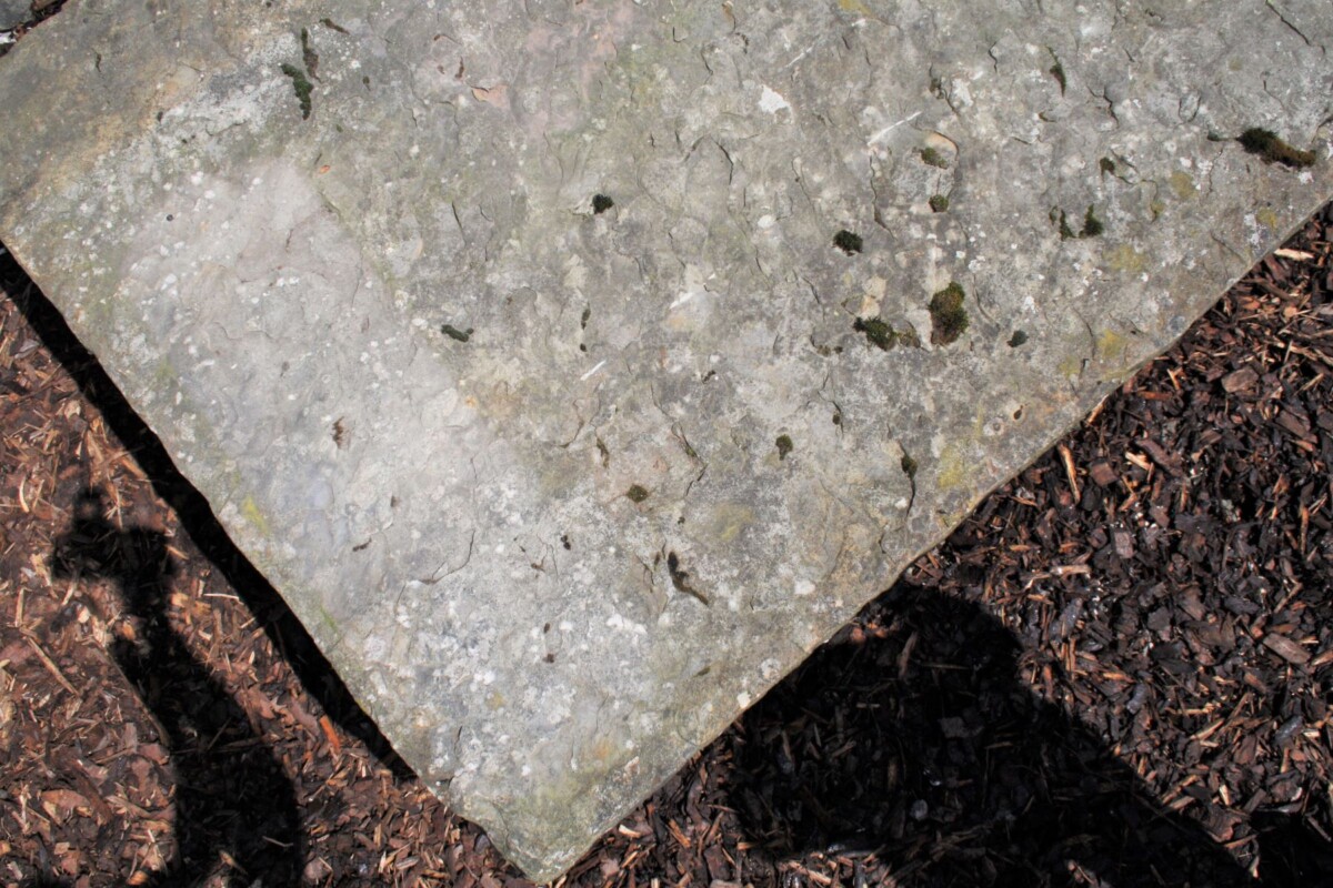 Large Reclaimed York Stone Garden Table | Weathered Sandstone Garden Feature - Image 5