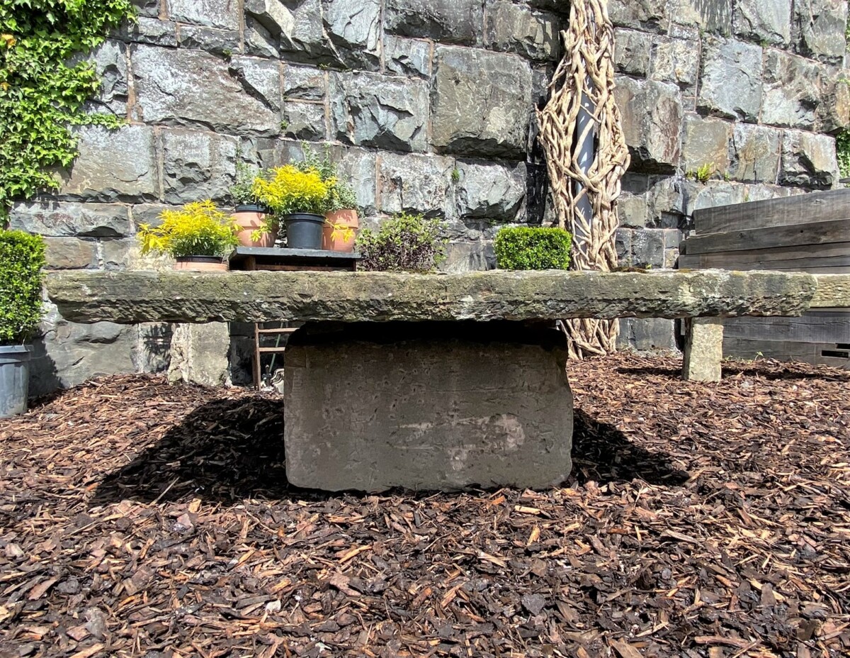 Large Reclaimed York Stone Garden Table | Weathered Sandstone Garden Feature - Image 23