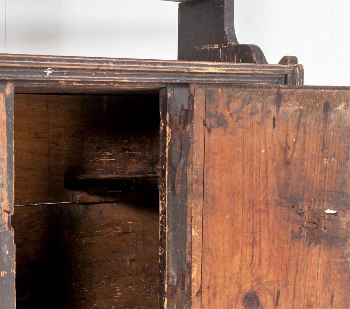 Primitive Rustic European Farmhouse Kitchen Dresser Unit with Storage Shelves and Slate Top - Image 8