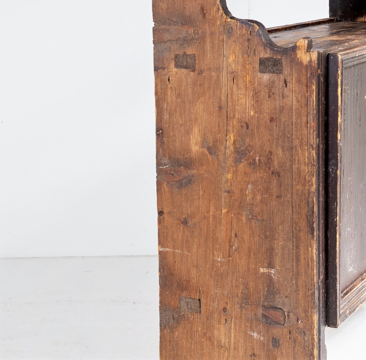 Primitive Rustic European Farmhouse Kitchen Dresser Unit with Storage Shelves and Slate Top - Image 4