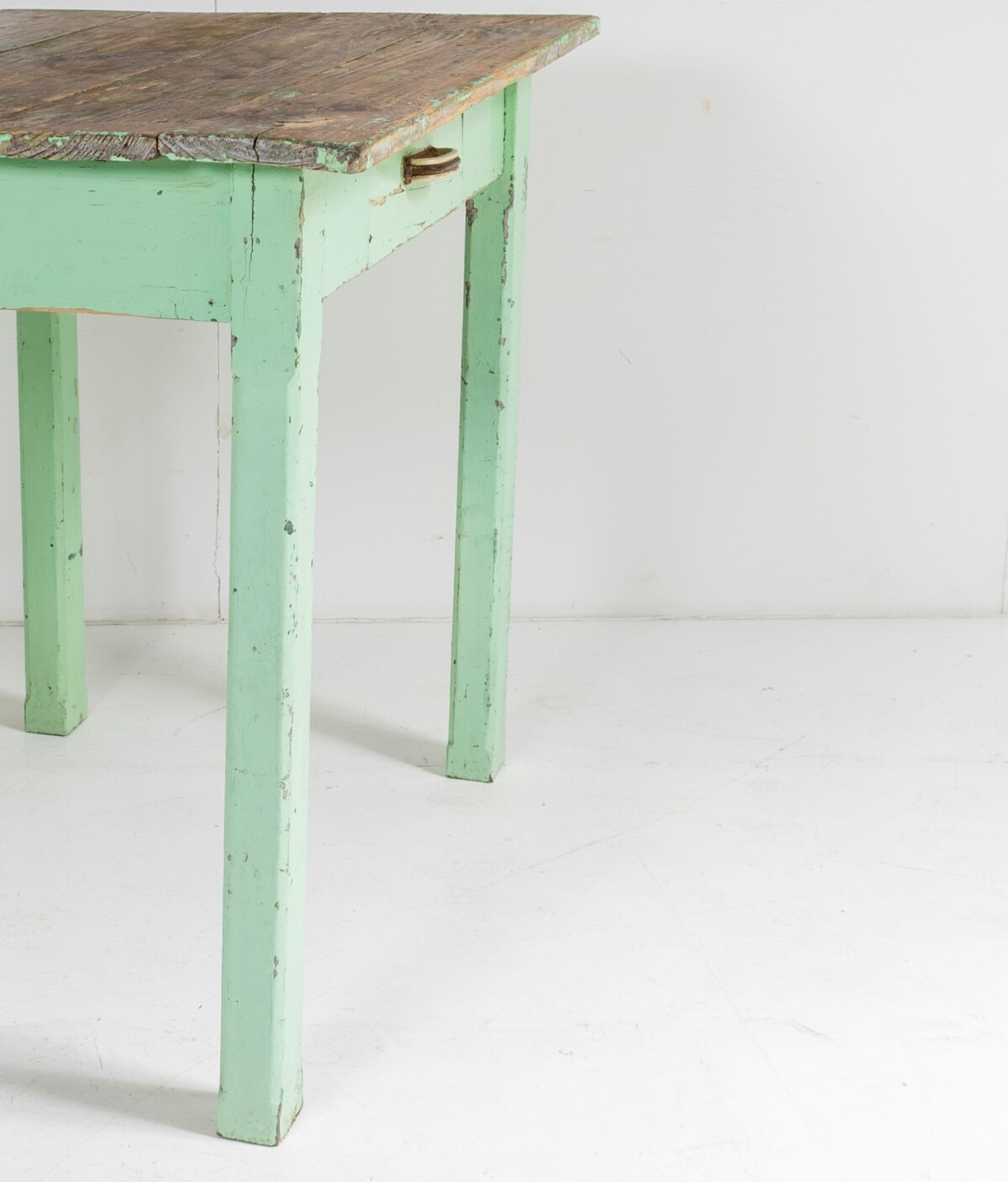 Small Original Rustic Green Painted Pine Farmhouse Table | Writing Table Desk - Image 5