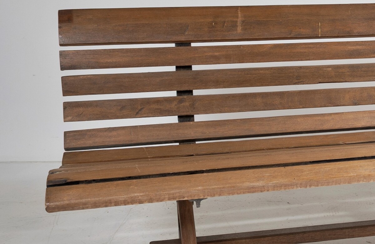 Unusual Hardwood Iroko and Cast Iron Garden Bench | Porch Logia Seating - Image 6