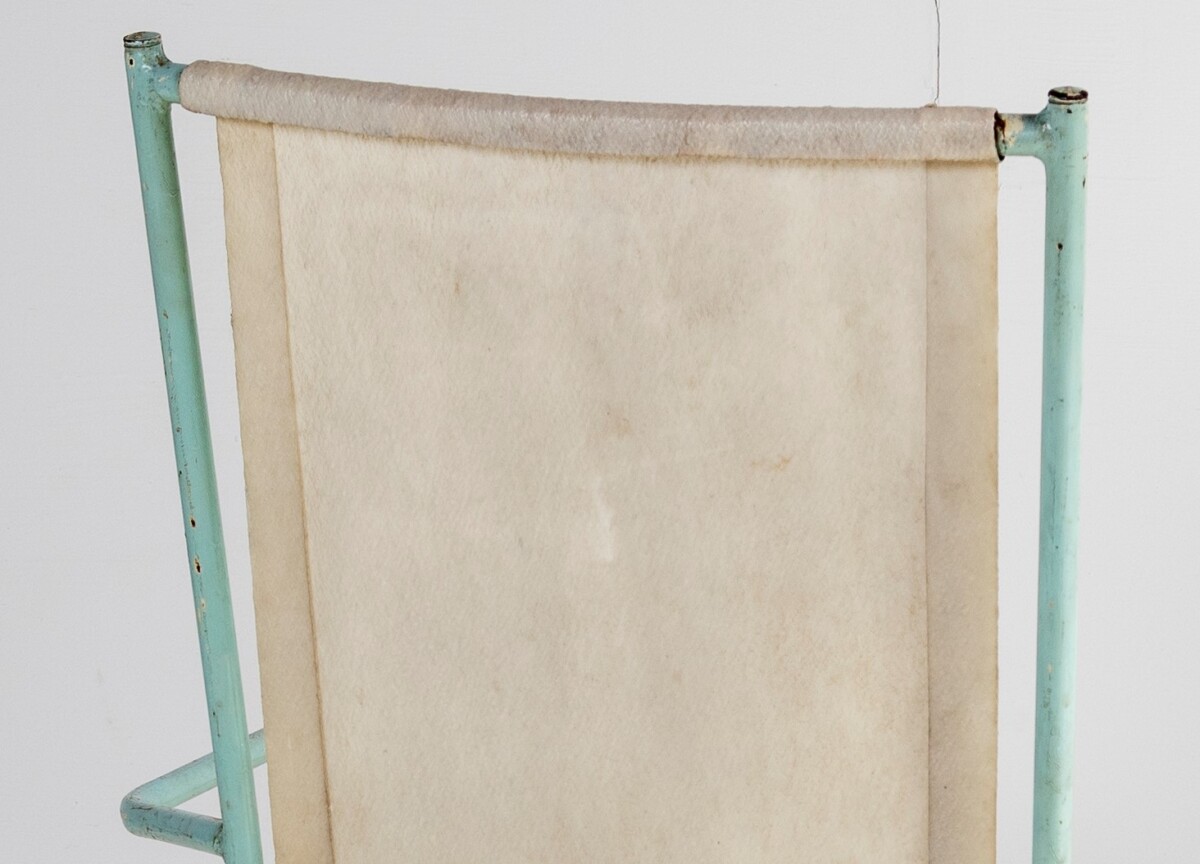 Unusual 1950s Swedish Metal Picnic Seat with Small Pull out Tray - Image 6