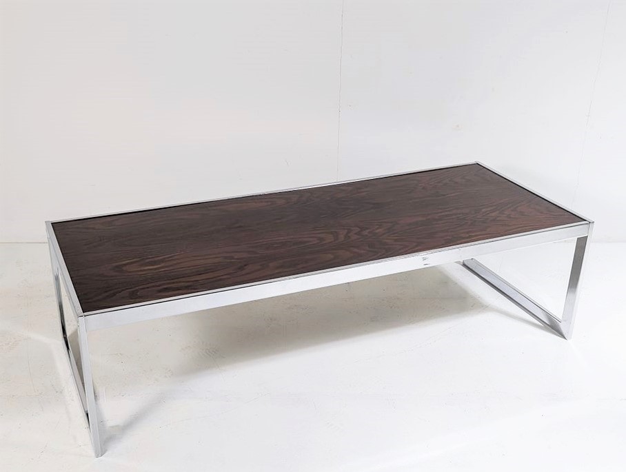Large chrome clearance coffee table