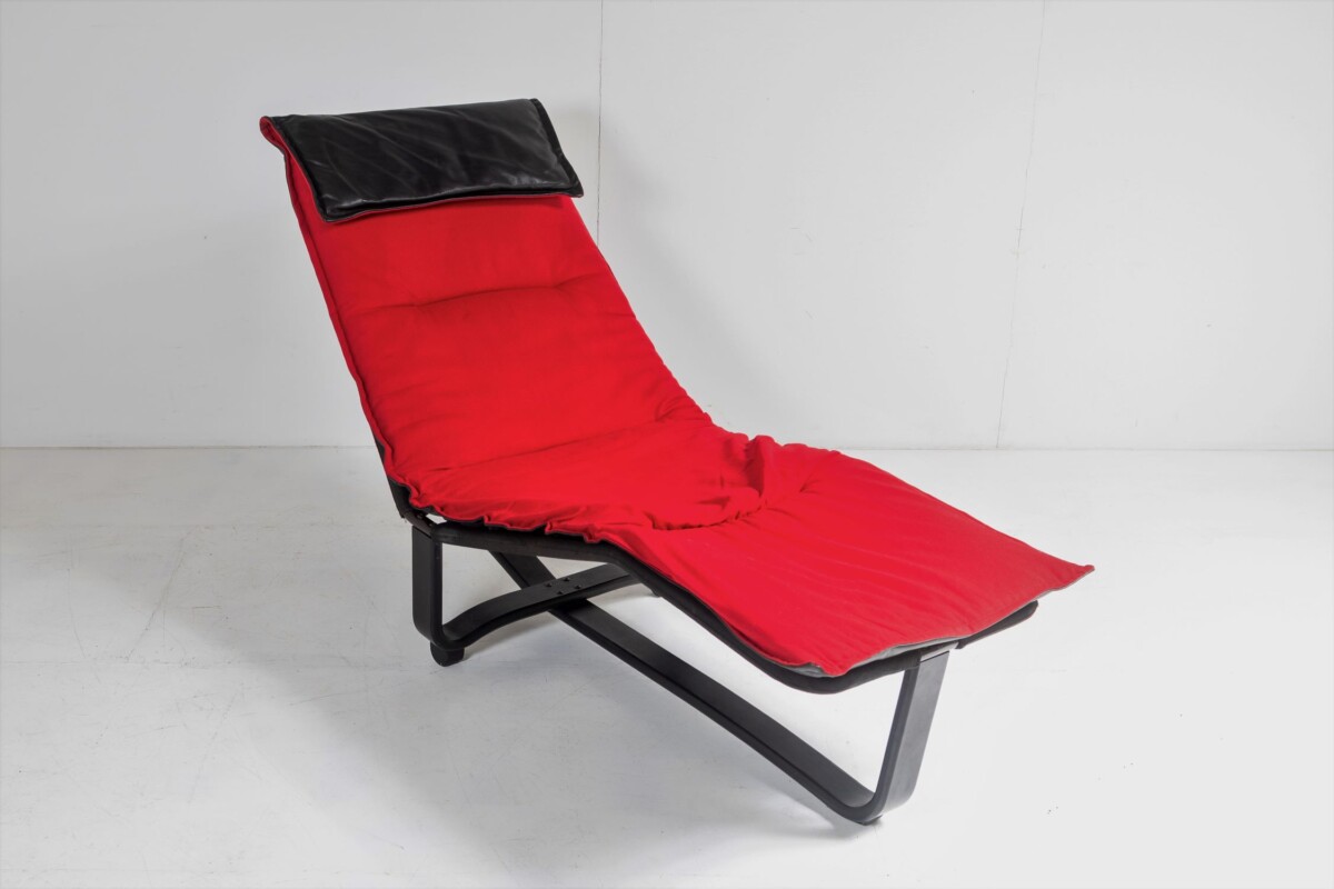 Mid Century 1970s Ingmar Relling Black Leather Reclining Chaise Lounger - Image 13