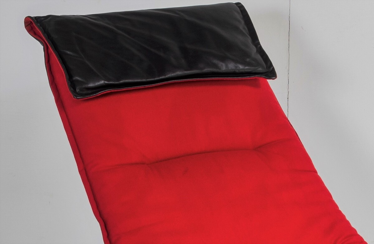 Mid Century 1970s Ingmar Relling Black Leather Reclining Chaise Lounger - Image 11