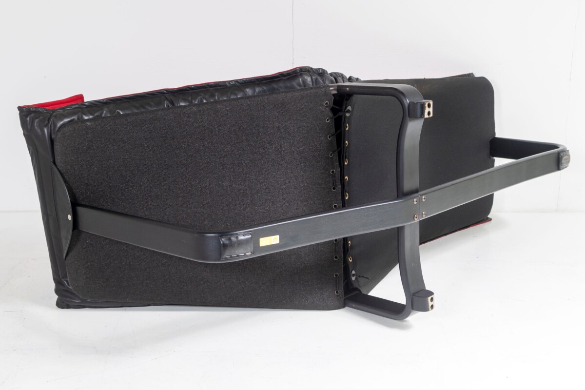 Mid Century 1970s Ingmar Relling Black Leather Reclining Chaise Lounger - Image 18